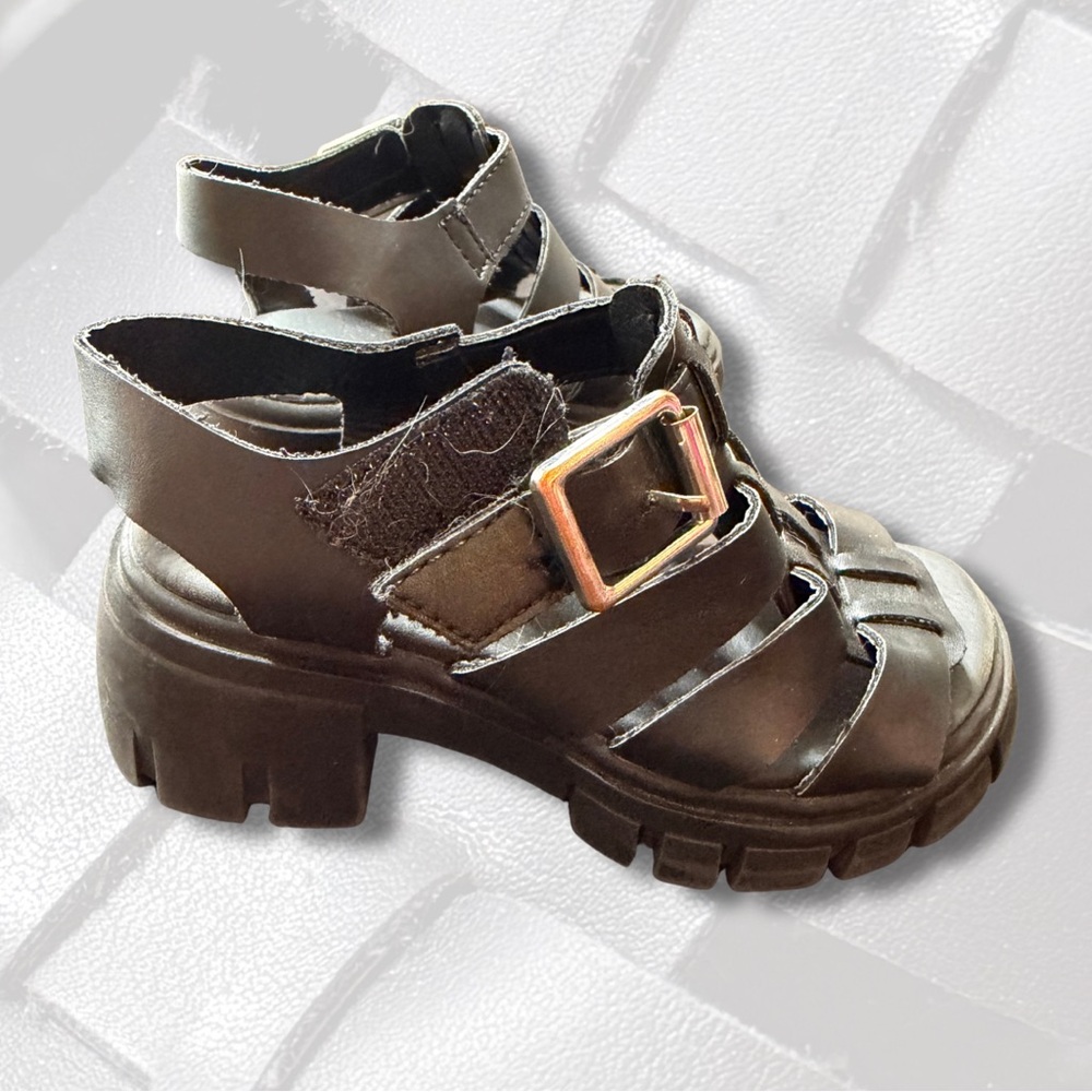 MIA Kids Black Buckle Sandals - Picture 3 of 5